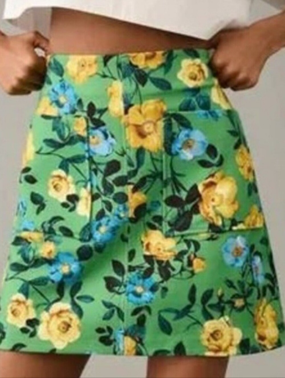 Anthropologie Maeve Marisla Green Floral Skirt Size 1X NEW NWT A'line
